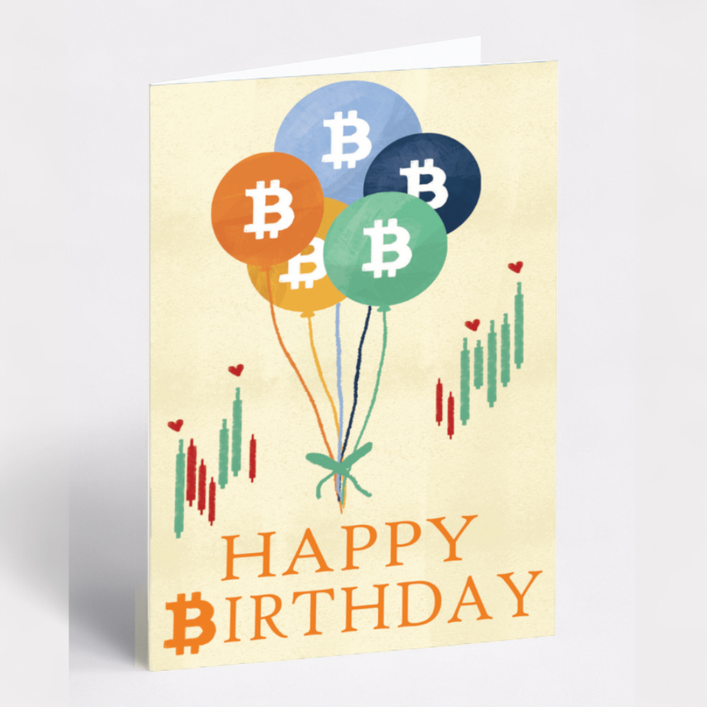 Happy B₿irthday greeting card